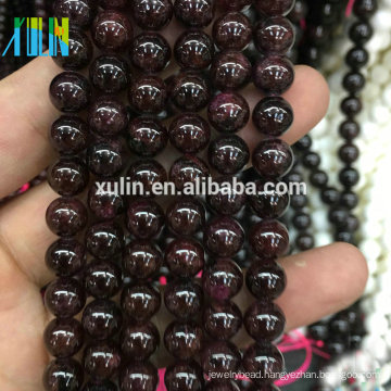 DIY 4-12MM Shining Natural Gemstone Garnet Stone Loose Beads Strand Jewelry Making